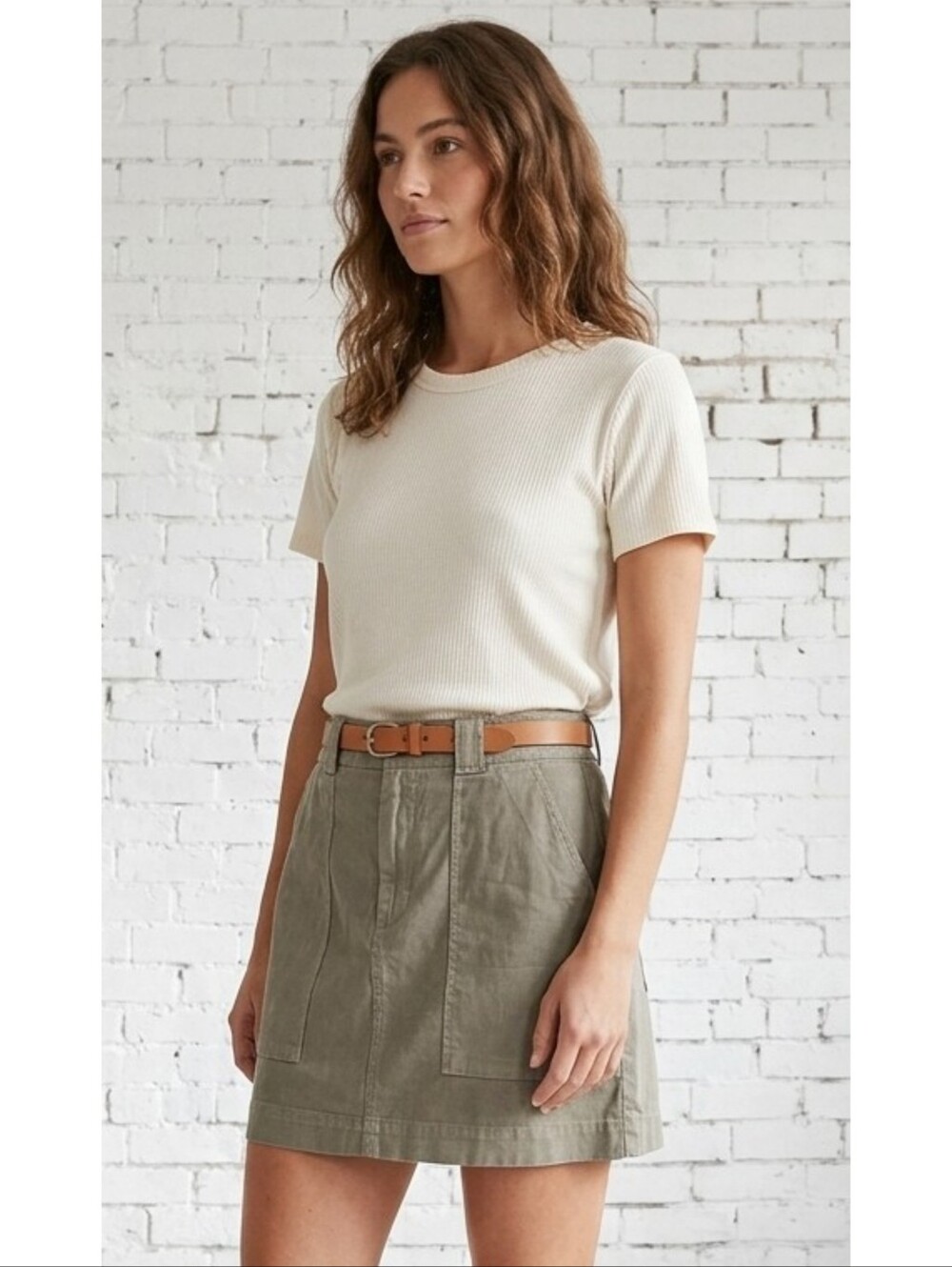 Old Navy Pull On Mini Skirt Olive Green Size S